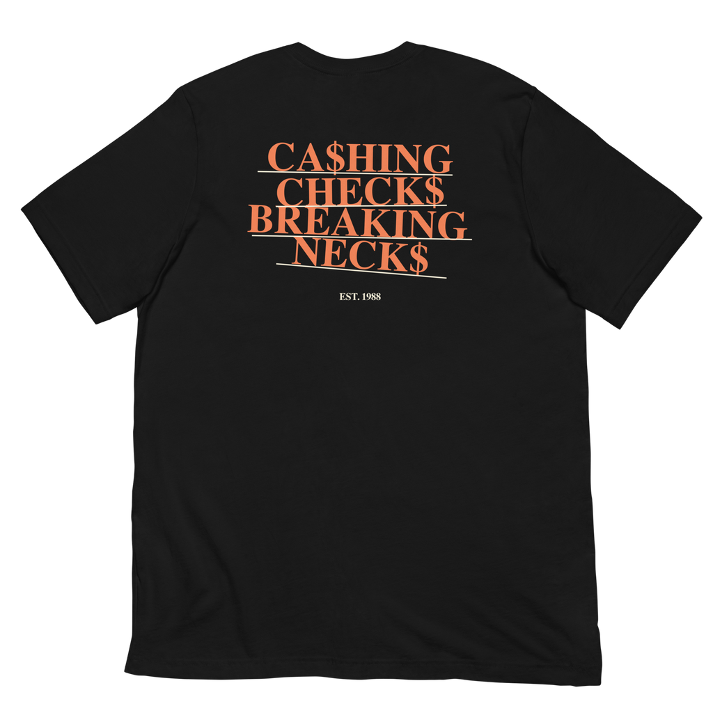 Cashing Checks. Breaking Necks.